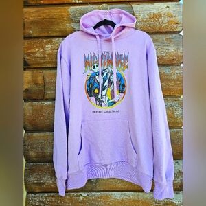 Disney Nightmare Before Christmas Jack & Sally Lavender Fleece Lined Hoodie Top